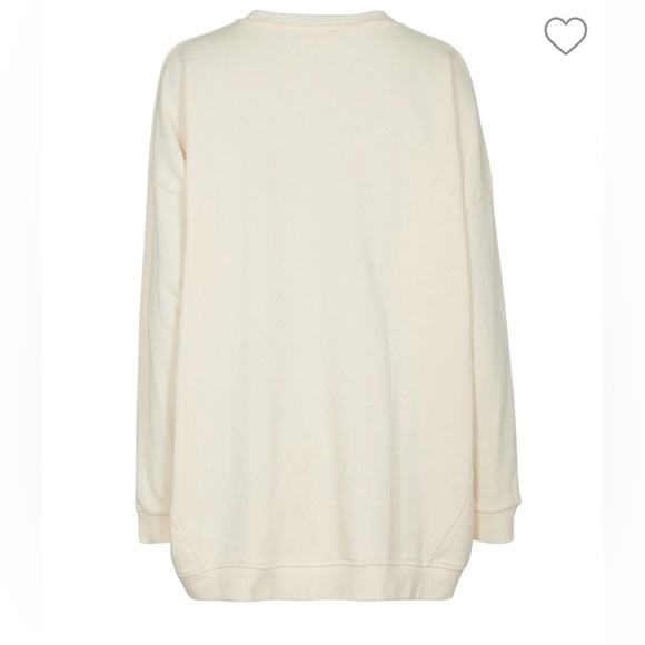 Ganni Isoli Oversized Crewneck Sweatshirt Cream White Size Small Medium Like New - Picture 4 of 13